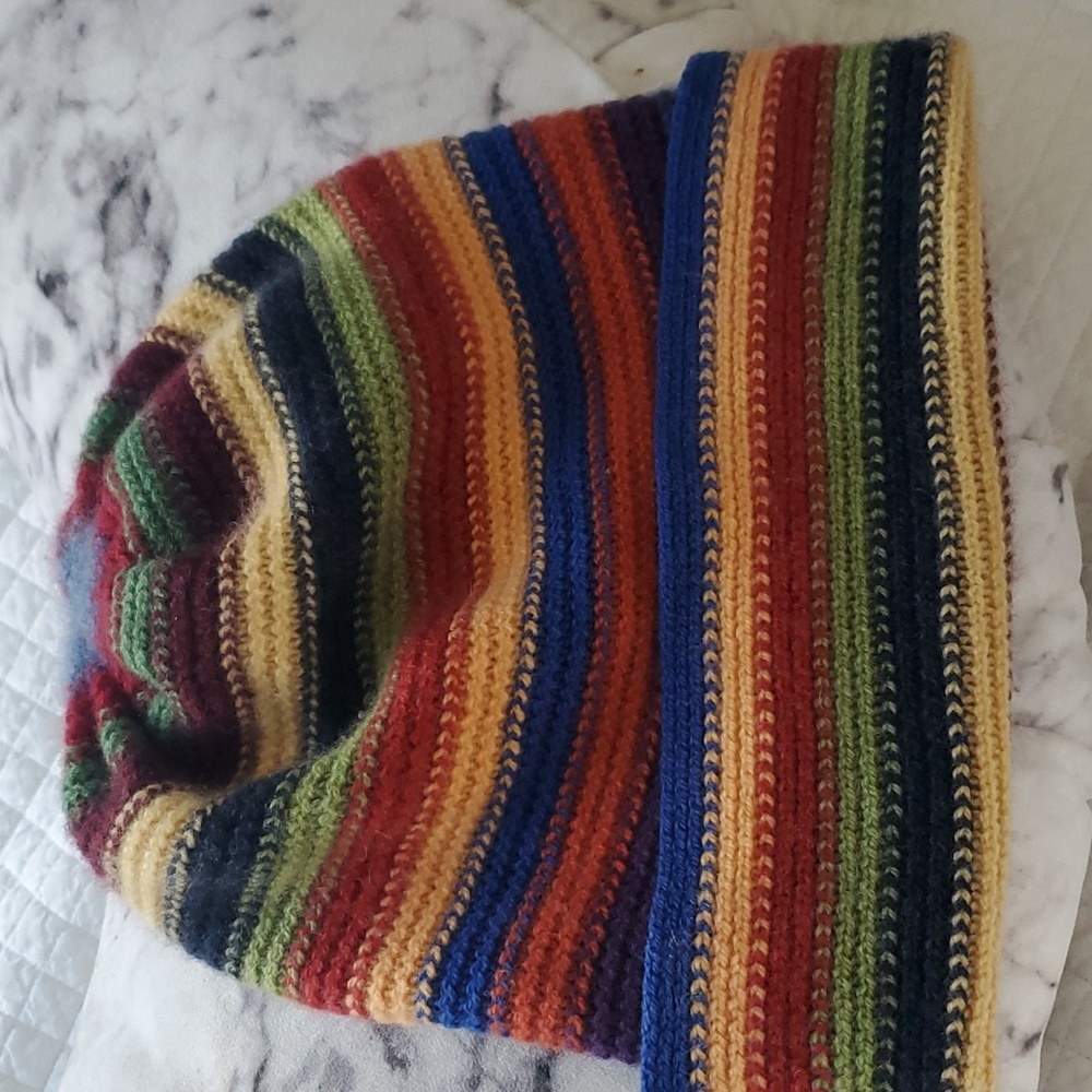 Barneys New York Multicolor Striped Knit Beanie